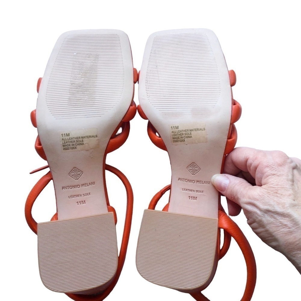 Antonio Melani Natessa Puff Strappy Block Heel Sandals Orange Size 11 NWOT - Picture 9 of 11